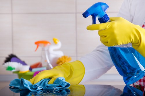 Professional hot water extraction cleaning on carpet fibres