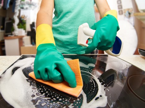 Professional carpet cleaning equipment in a commercial space